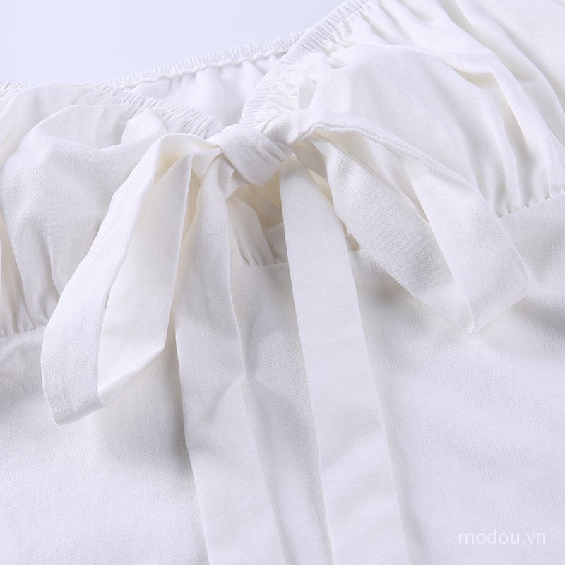 Đầm ôm tay ngắn cổ chữ V màu trơn thời trang quyến rũ cho nữ