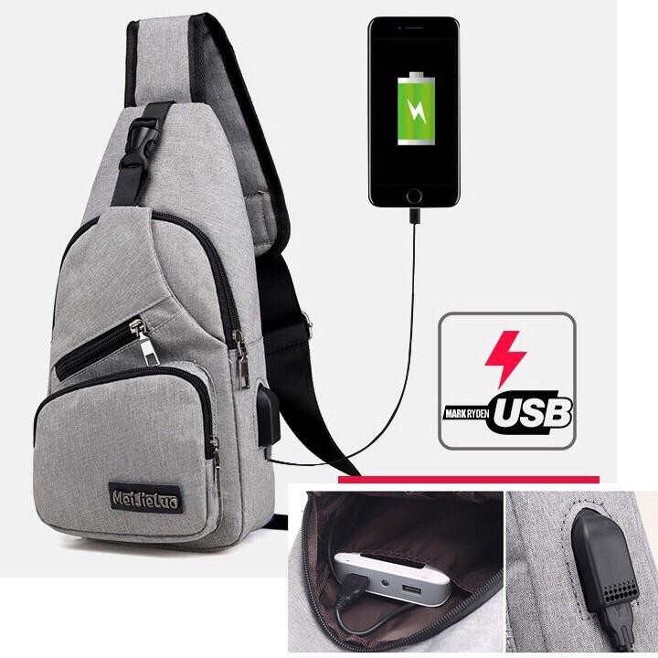 Túi đeo chéo nam 💙 FREESHIP 💙 Mã giảm giá 10k 💙 Túi chéo nhiều ngăn tiện lợi, cổng sạc USB kết nối với pin dự phòng | BigBuy360 - bigbuy360.vn