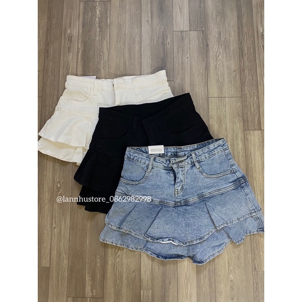 Chân váy jeans đuôi cá xoè chữ A có quần