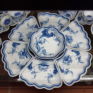 Bộ bát đĩa hoa mặt trời.Hàng vẽ tay sứ Bát Tràng.Cỡ to ĐK60cm