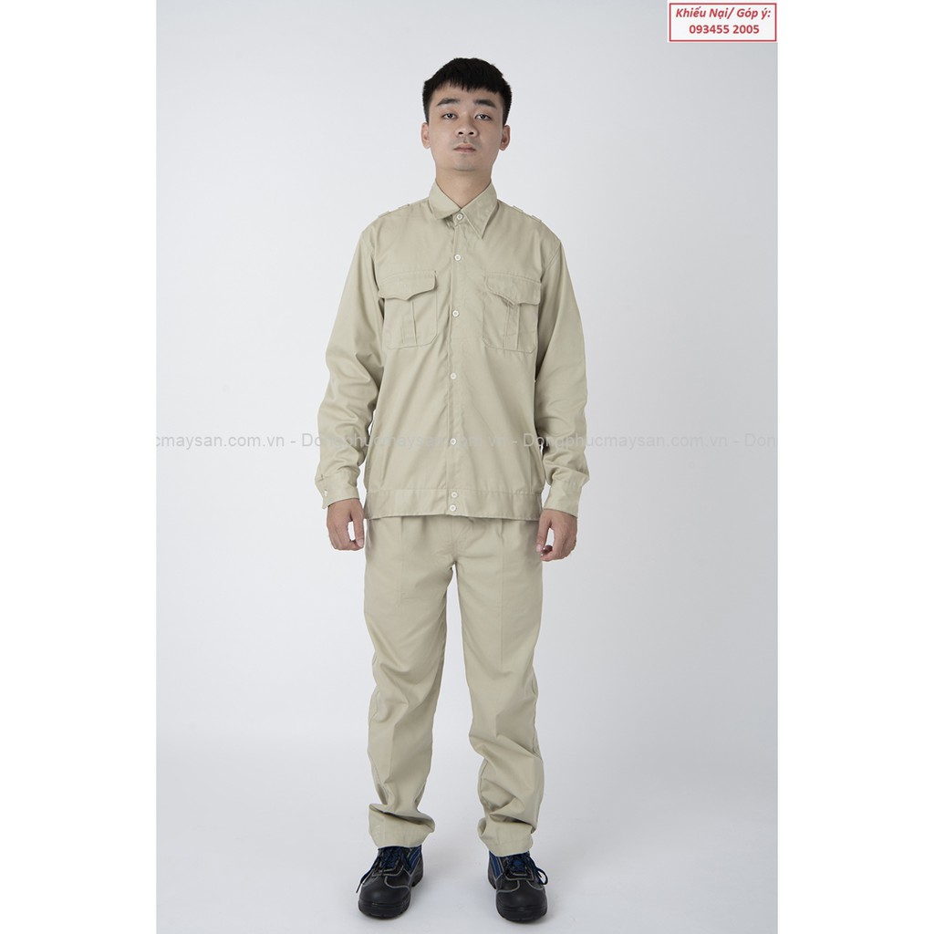 Bộ quần áo công nhân - Màu ghi