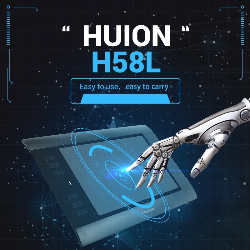 [Hàng Chính Hãng] Bảng Vẽ Đồ Họa Điện Tử Huion H58L Dùng Cho Máy Tính, Laptop, Macbook