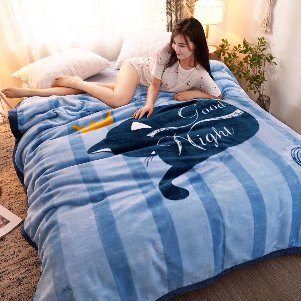 Chăn siêu tuyết nhung 3D đáng yêu dày dặn 3kg