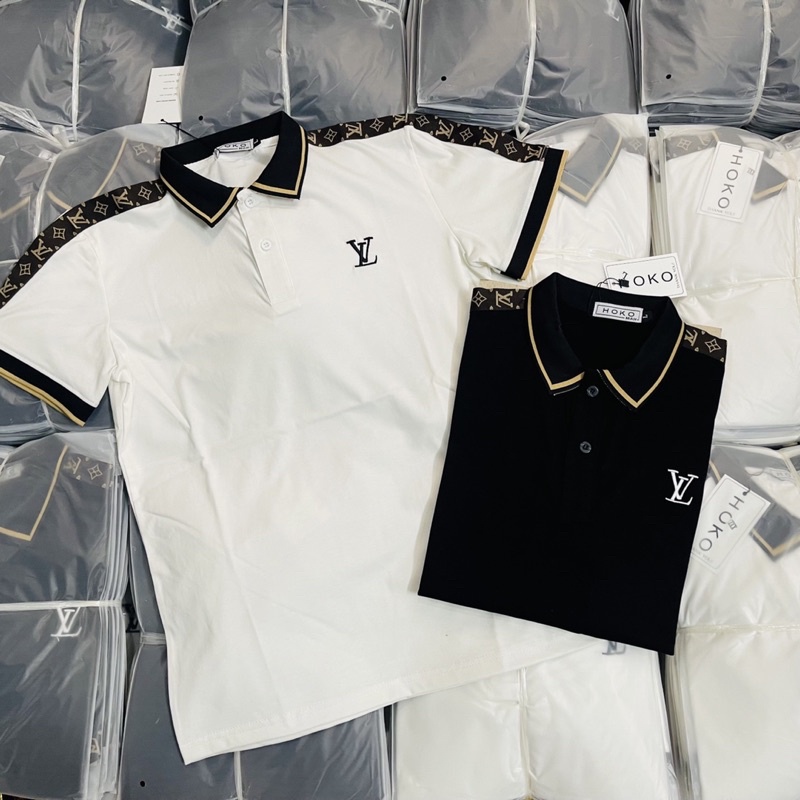Áo Polo nam cổ bẻ phối thêu hình Logo form ôm dáng người thun lạnh cotton thấm hút mồ hôi