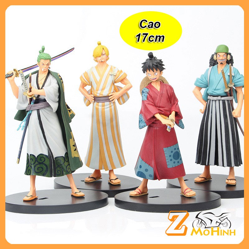 Mô hình One Piece, Mô Hình Thành Viên Băng Hải Tặc Mũ Rơm Luffy - Zoro - Sanji - Usopp cao 17cm ở Wano Quốc | Z SHOP