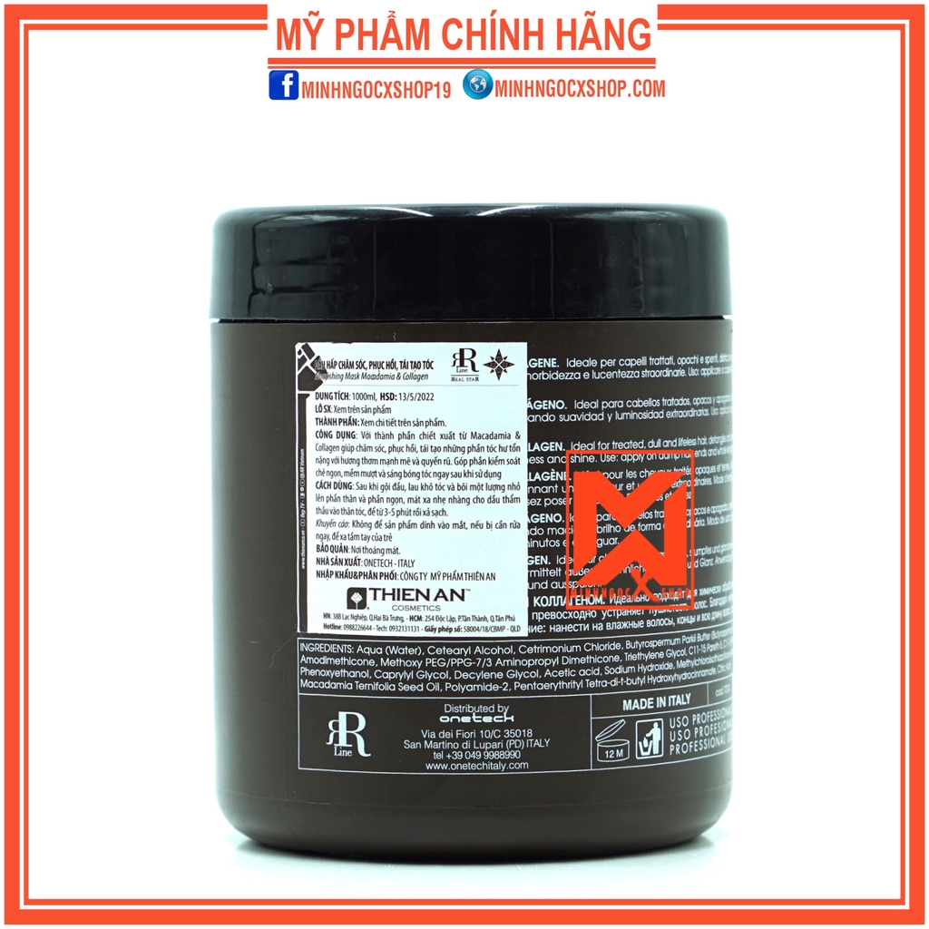 Ủ tóc - kem ủ tóc phục hồi tái tạo cấu trúc MACADAMIA STAR 1000ml chính hãng