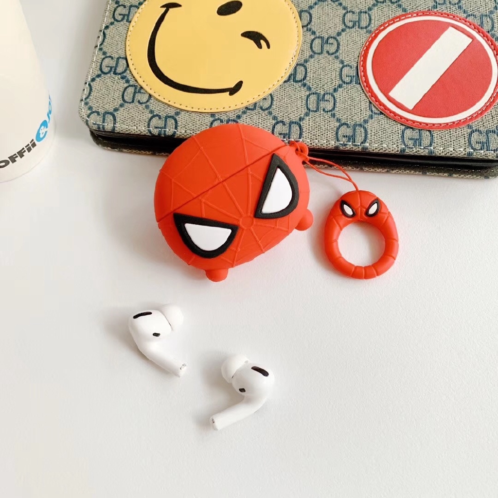 Vỏ Bảo Vệ Hộp Sạc Tai Nghe Airpods 3 Pro Bằng Silicon Mềm Hình Marvel Iron Man Spider Man