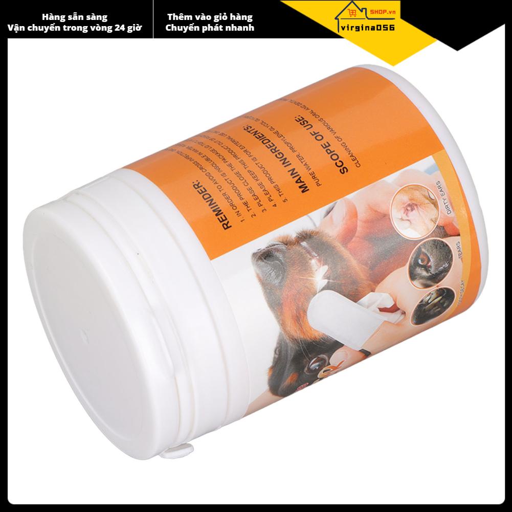 Virgina056 50 Khăn lau Làm sạch Răng Thú cưng Che ngón tay