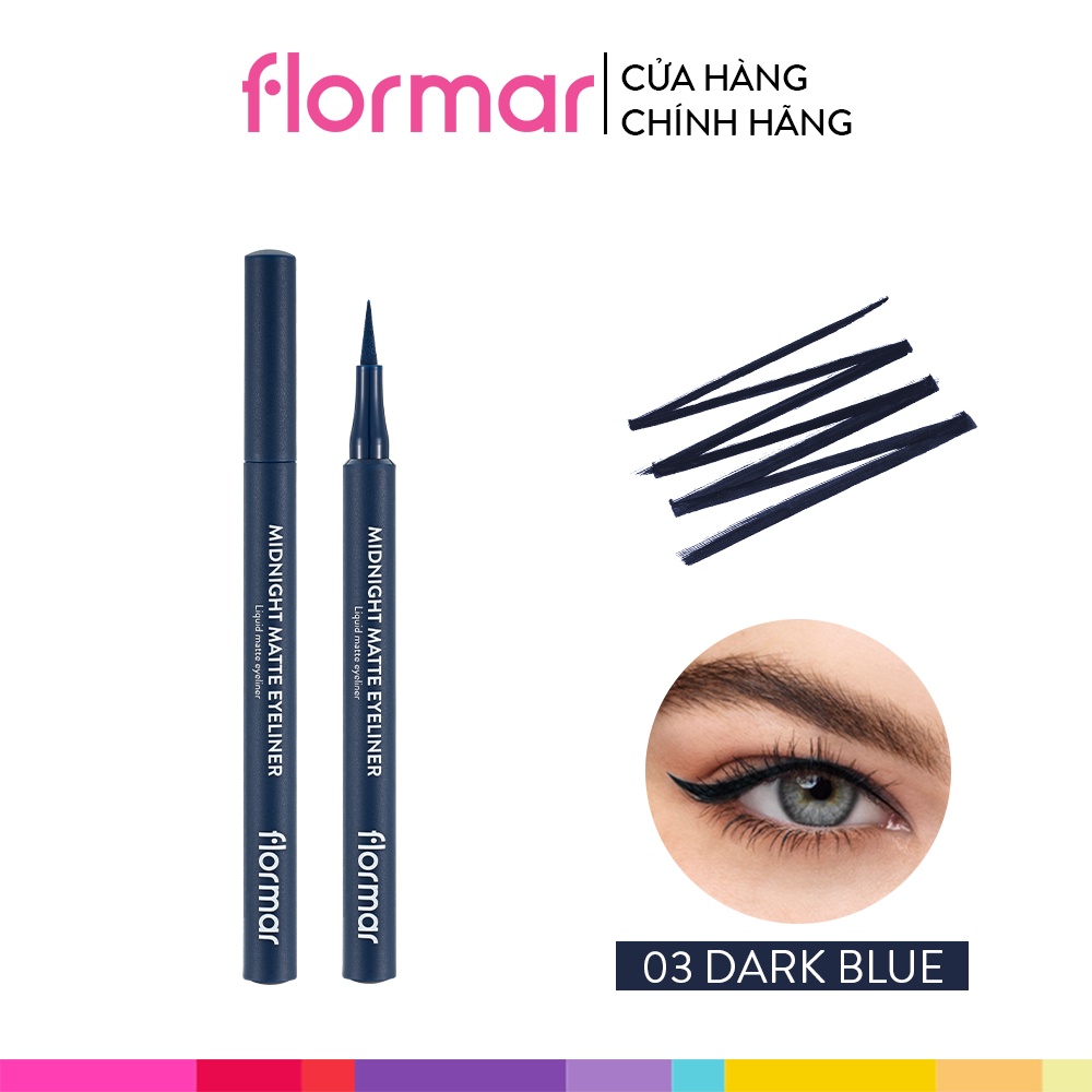 Combo 2 Bút kẻ mắt nước Flormar Midnight Matte Eyeliner