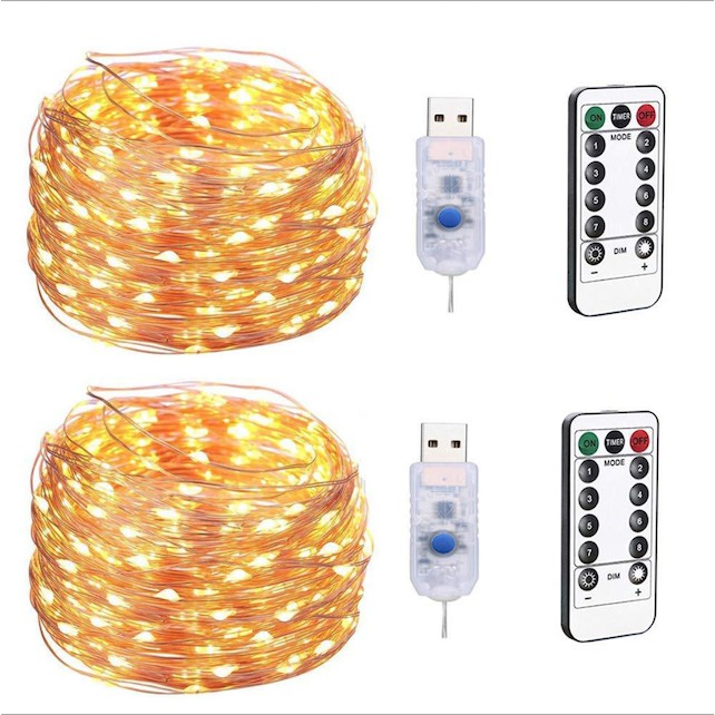 Dây Đèn Chớp Nháy có remote điều khiển/ Đèn trang trí Led dây đồng dùng trang trí giáng sinh, năm mới, đám cưới