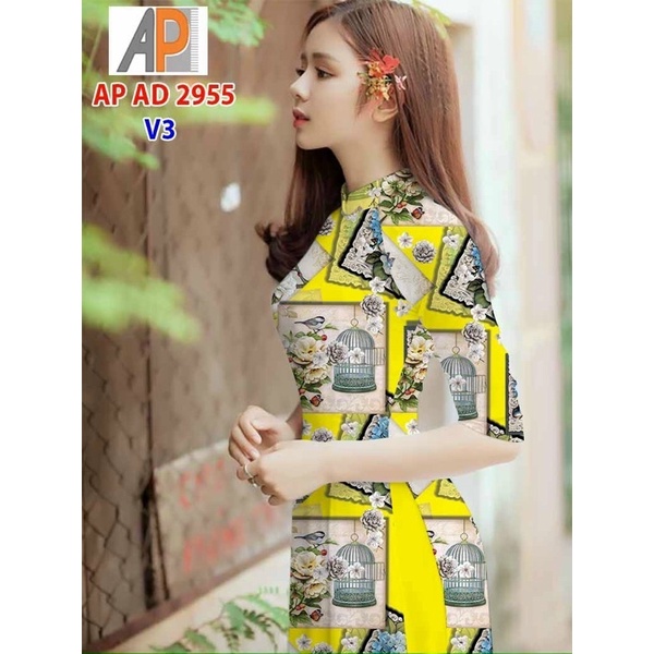 Vải áo dài in 3D màu lập thể