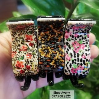 Kẹp tóc càng cua 3 răng in hoa - Honey