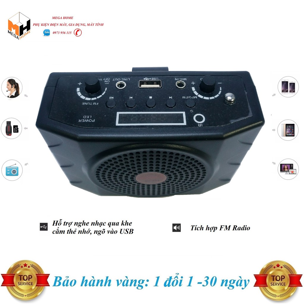 Loa di động, Máy trợ giảng, máy nghe nhạc tích hợp micro Sony SN-898 hàng loại 1 bảo hành 1 đổi 1 30 ngày