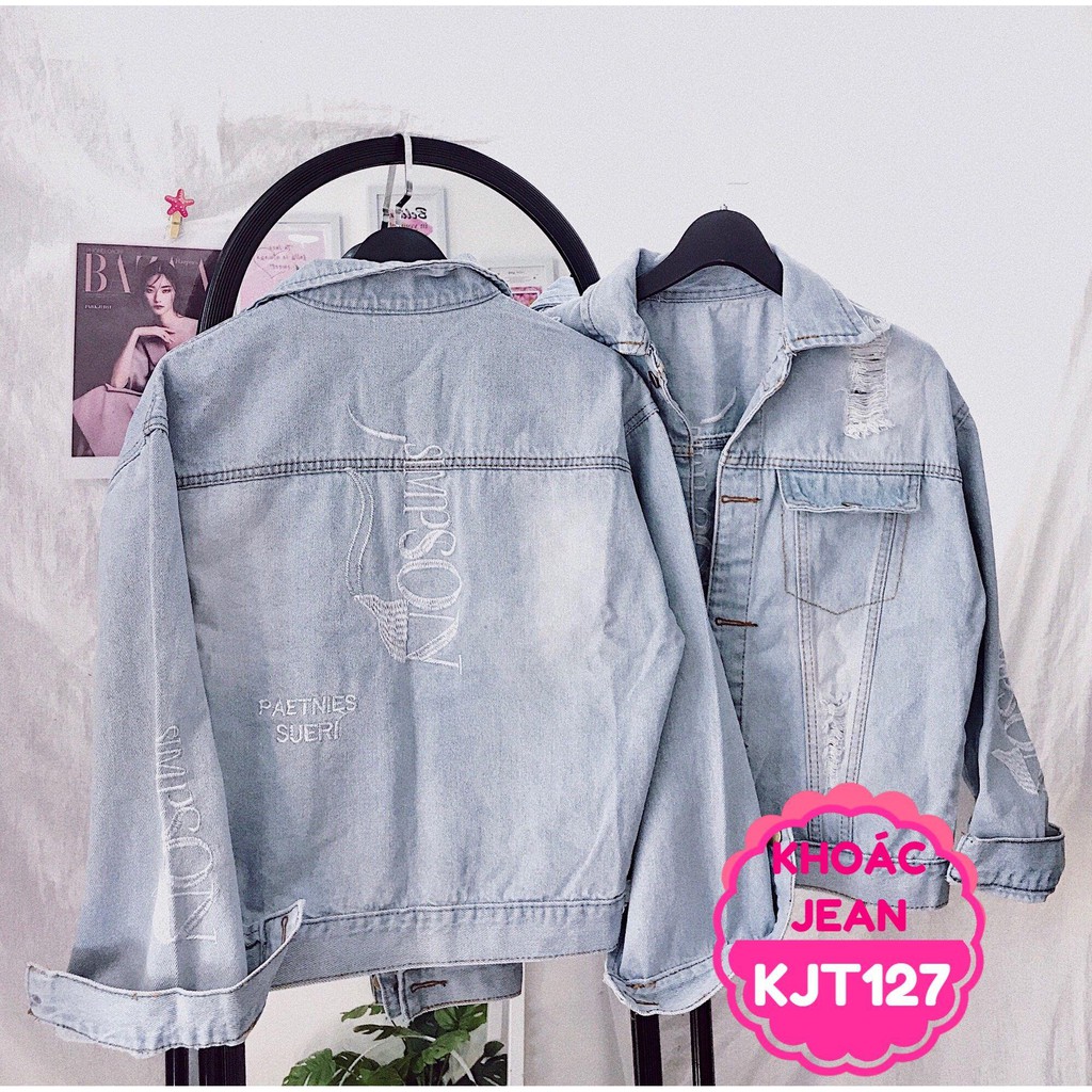 ÁO KHOÁC JEAN THÊU HỌA TIẾT CHẤT NGẦU KJT127 ⚡FREESHIP⚡100% ẢNH THẬT⚡ NN CHUYÊN SỈ - NN STORE