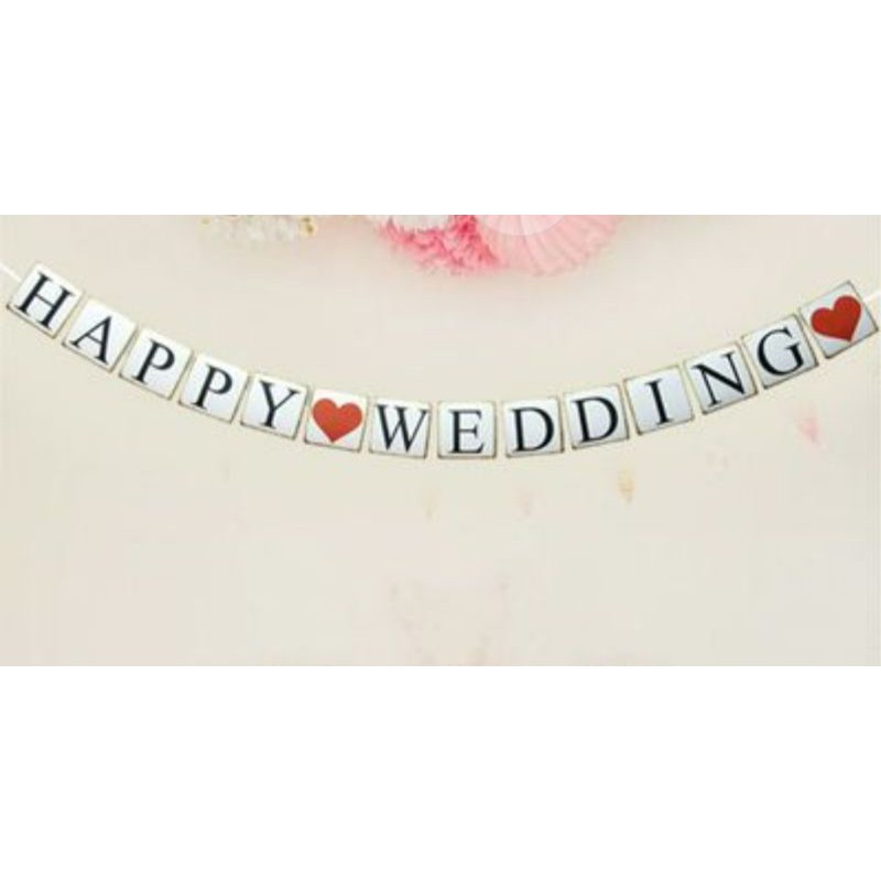 [CHẤT LƯƠNG] Dây Chữ HAPPY WEDDING Giấy