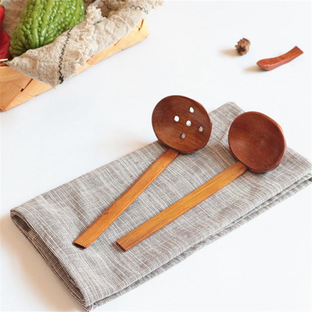 YIYU Muỗng Gỗ Cán Dài Tiện Lợi Cho Nhà Bếp