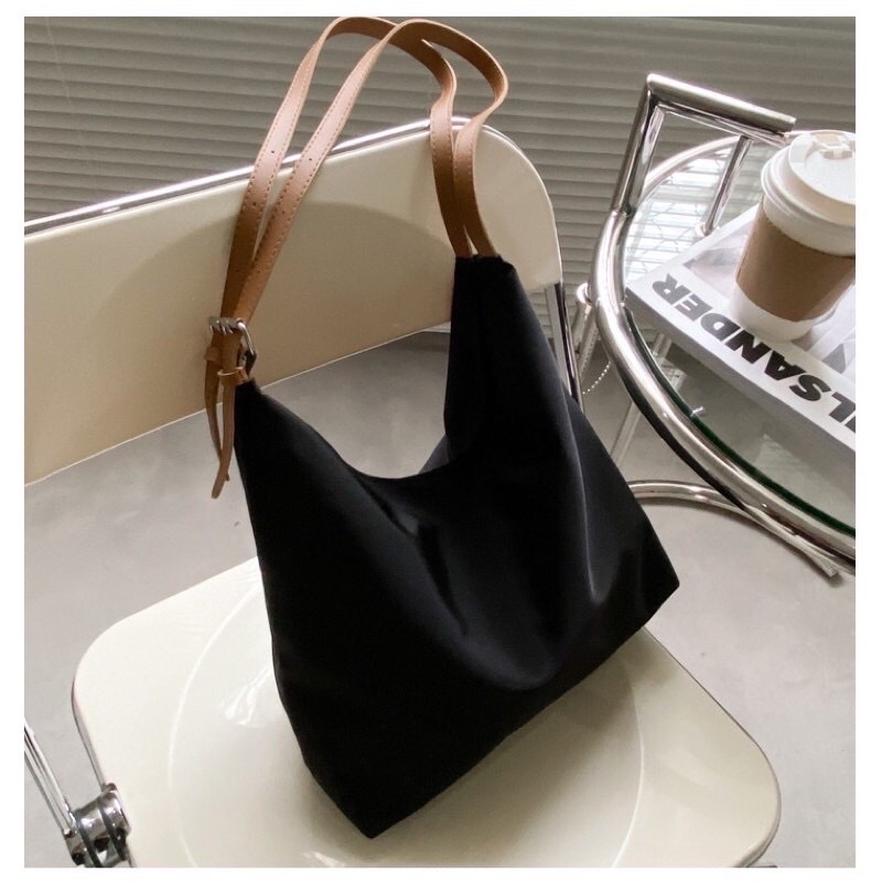 Túi đeo vai 2 quai da vải chống thấm (có sẵn)