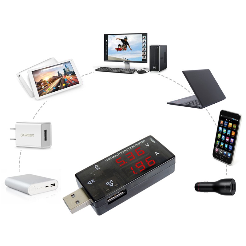 Bộ kiểm tra đa chức năng DC 4-30V USB Micro đa năng Hiển thị kỹ thuật số Bộ sạc điện áp hiện tại Bộ kiểm tra công suất cho android huawei