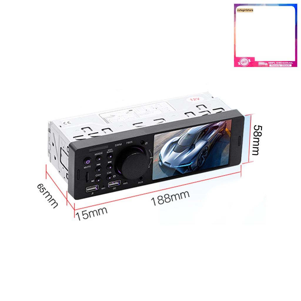 Máy nghe nhạc Mp5 7805 Fm Stereo màn hình 1 Din Hd 4.1 inch cho xe hơi