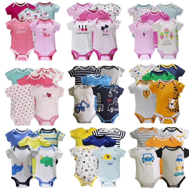 (Chọn mẫu) Bodysuit, body chip cộc tay xuất Mỹ cho bé trai bé gái, hàng xuất xịn - PoSam Kids