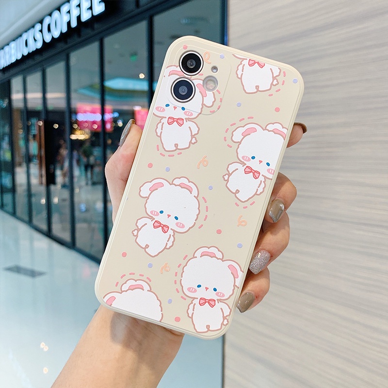 Ốp lưng iphone cạnh vuông Thỏ xinh ốp dẻo iphone 6splus/7/7plus/8/8plus/x/xr/xs/11/12/pro/max/plus/13promax e219
