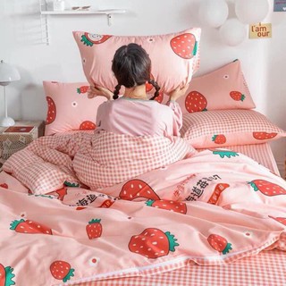 bộ chăn ga hình quả dâu GV