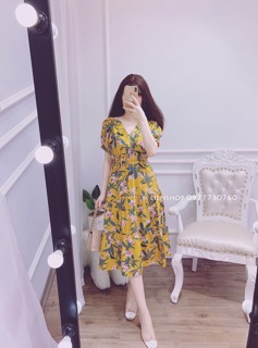 VÁY HOA 3 TẦNG RÚT EO