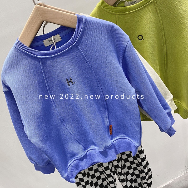 Áo Sweater Dệt Kim Cổ Tròn Đơn Giản Thời Trang Xuân Thu Dành Cho Bé Trai Và Bé Gái