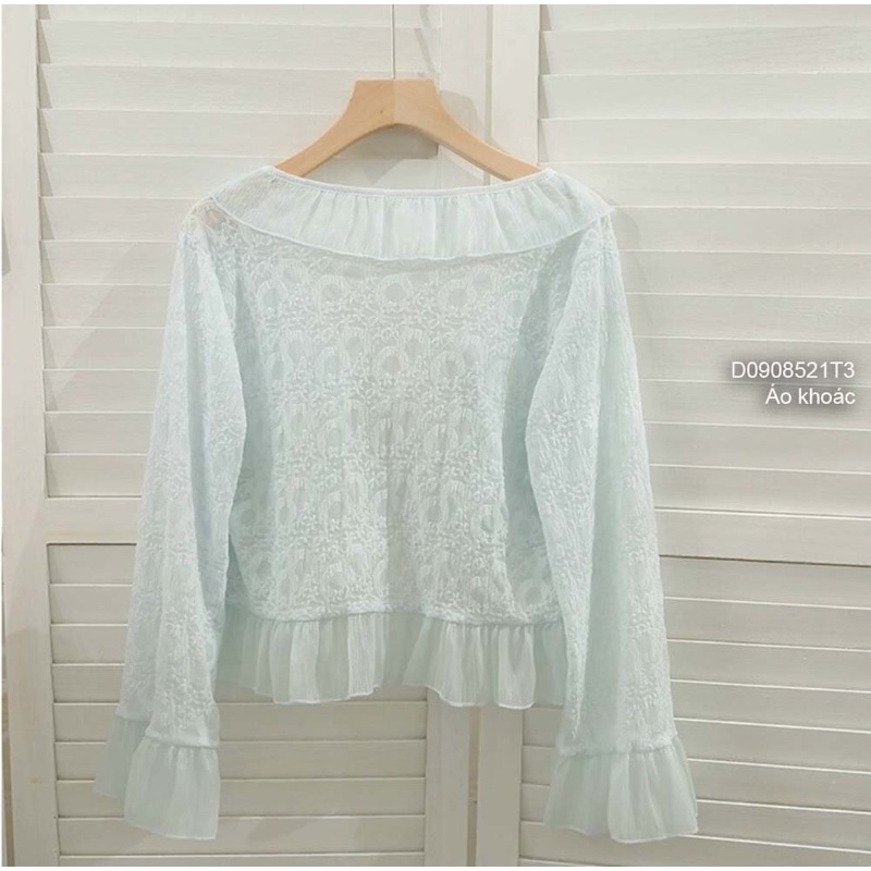 Áo khoác ren lai phối bèo kiểu thắt nơ TT0908