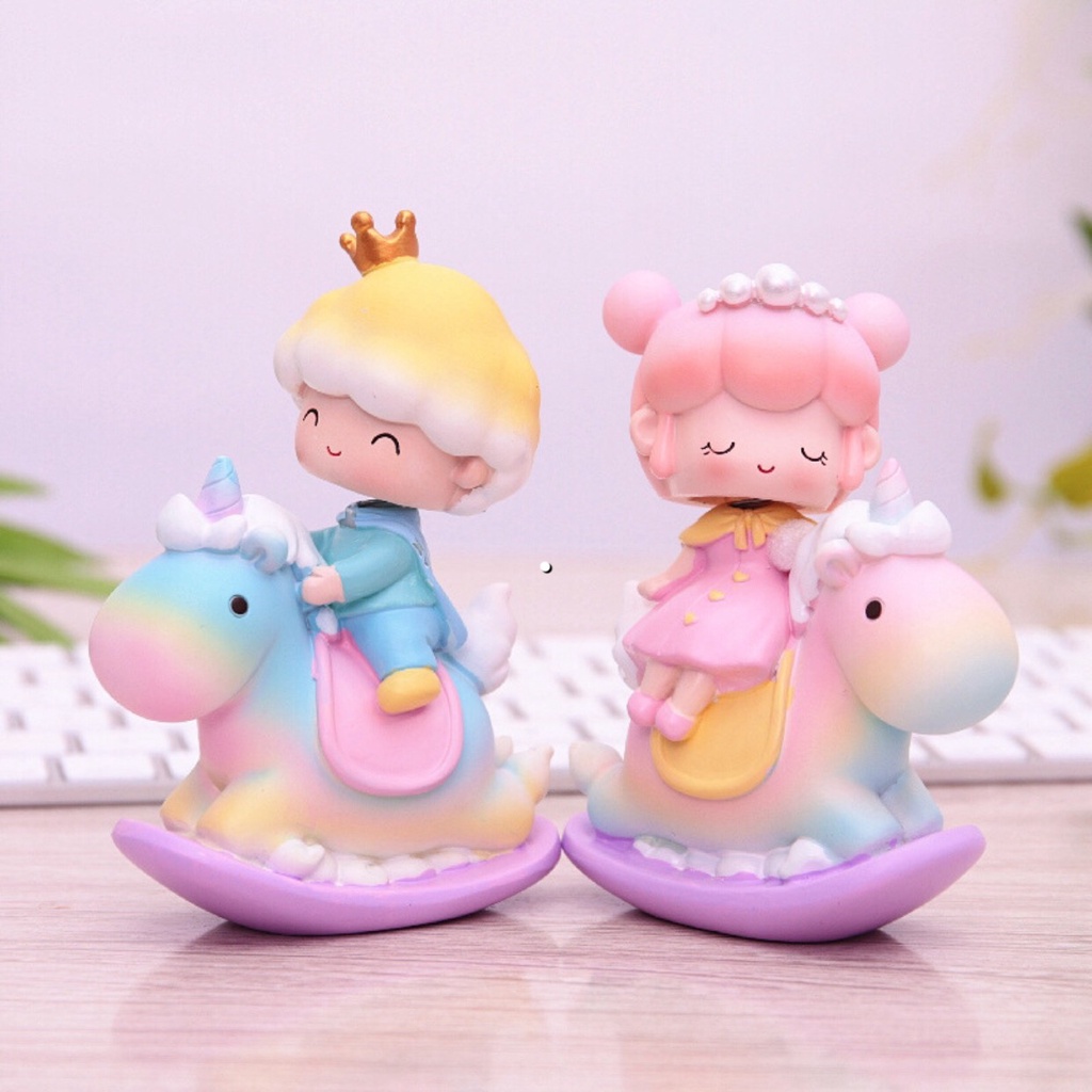 Trang trí bánh sinh nhật bánh kem cho bé - Hoàng tử, công chúa ngồi ngựa, Cặp đôi ngồi vịt