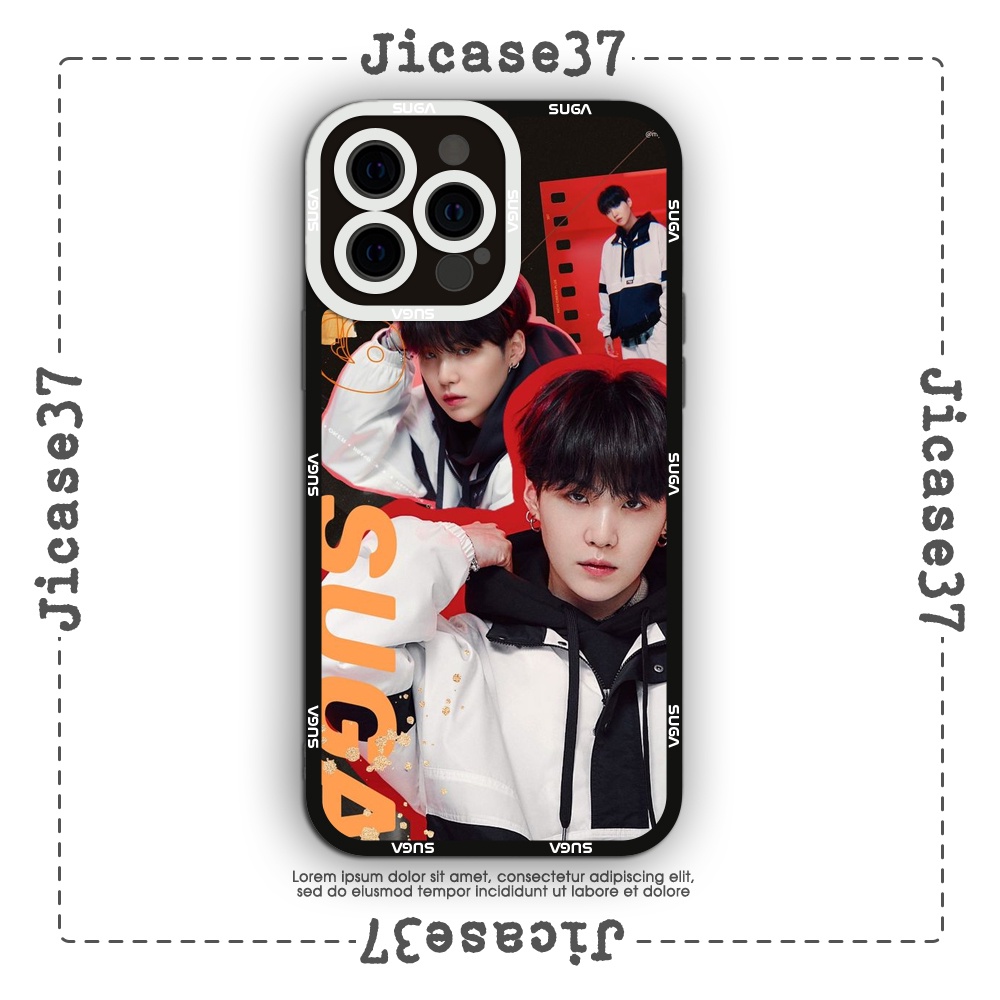 Ốp lưng iphone và samsung xiaomi oppo cạnh vuông Jicase BTS Suga kpop