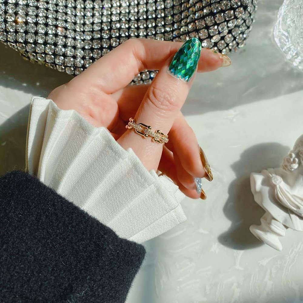 Nhẫn Hở Hình Chữ U / Hình Học Dạng Xoắn Có Thể Điều Chỉnh Màu Sắc Dành