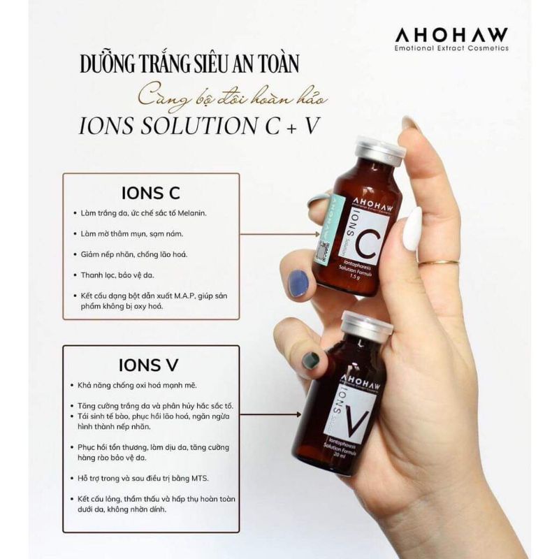 [Chính hãng]SIÊU TẾ BÀO GỐC CẤY TRẮNG PHỤC HỒI DA CHUYÊN SÂU AHOHAW - IONS V (1 LỌ)