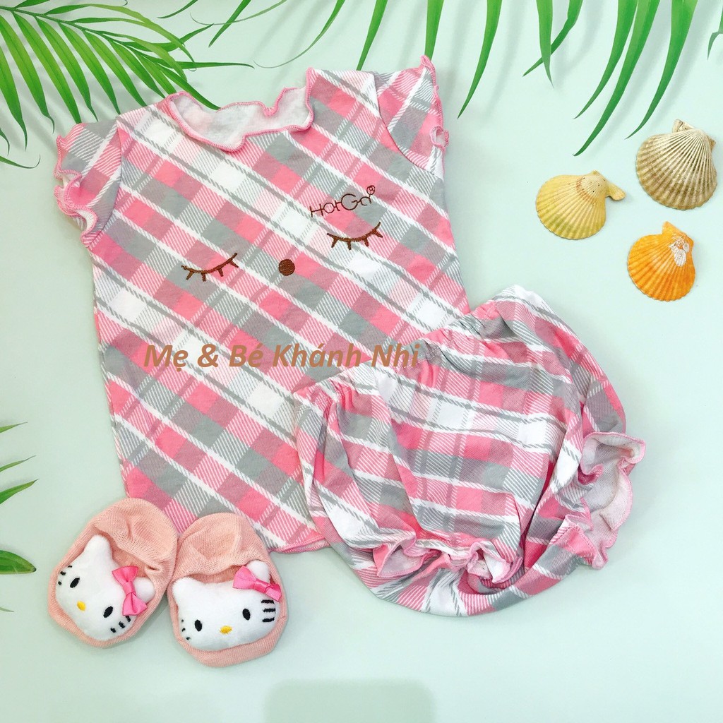 Bộ Thun Mát HOTGA Bé Gái - Đồ Bộ Sơ Sinh Cho Bé Gái (4 - 9kg)