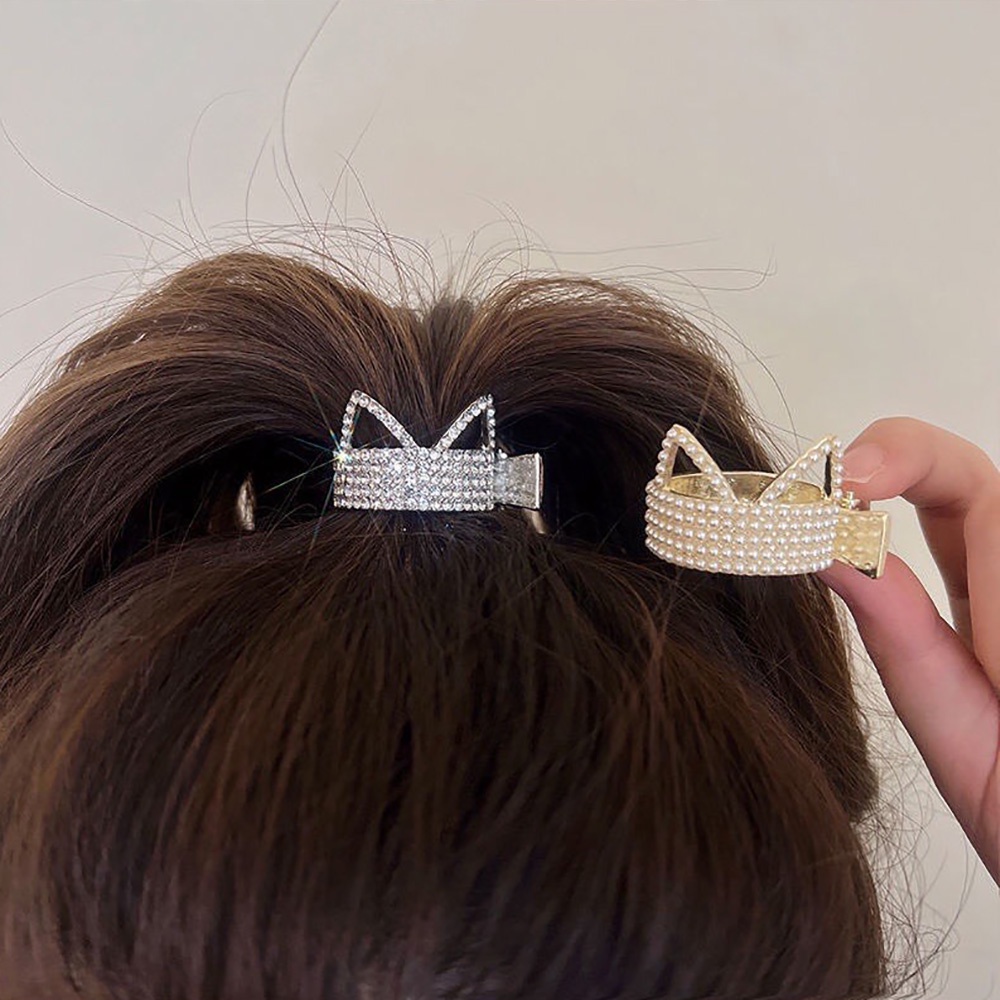 Kẹp tóc Đuôi ngựa kẹp càng cua kim loại đính đá tròn xinh xắn, đáng yêu DTOnline (chọn mẫu)