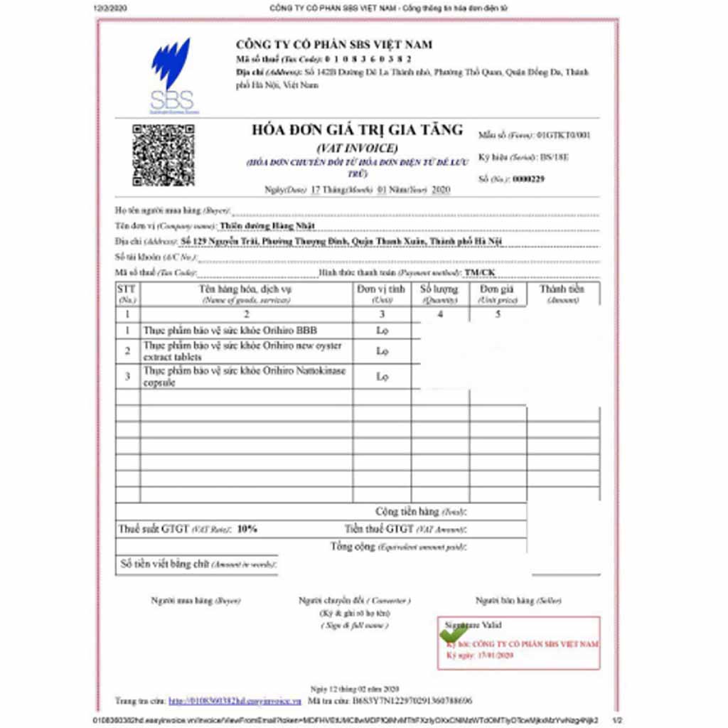 Viên uống chống đột quỵ, tai biến Natto Kinase 2000FU Orihiro Nhật Bản hộp 60 viên