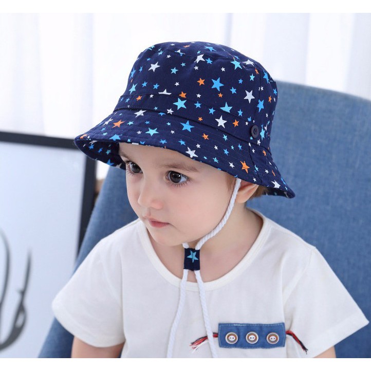 Mũ tròn rộng vành in họa tiết hoạt hình thời trang cho bé