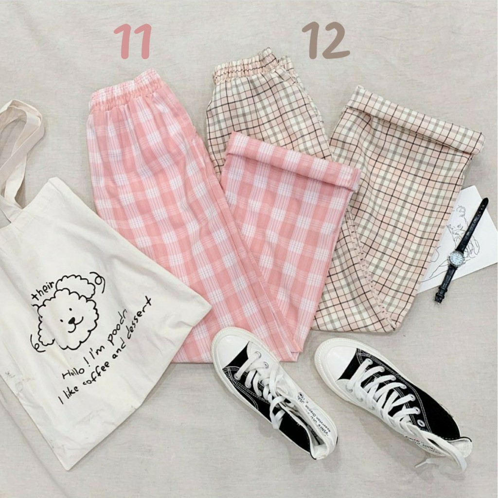 Quần Kẻ Caro Dáng Rộng YAME Ulzzang Unisex 1hit_unisex (12 MÀU)