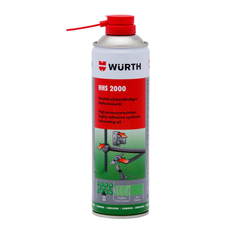 Chai Mỡ Bò Nước Wurth Hhs 2000 Dạng Xịt Bôi Trơn Chịu Nhiệt (500ml/ chai)