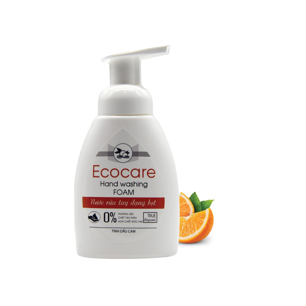 Nước rửa tay tạo bọt Hữu cơ 250ml, Nước rửa tay diệt khuẩn tinh dầu tự nhiên Ecocare [Tặng vỏ tạo bọt] | BigBuy360 - bigbuy360.vn