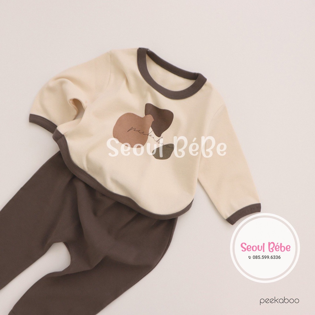 Bộ quần áo dài tay bst Peekaboo Pebble made in Korea(không kèm mũ)