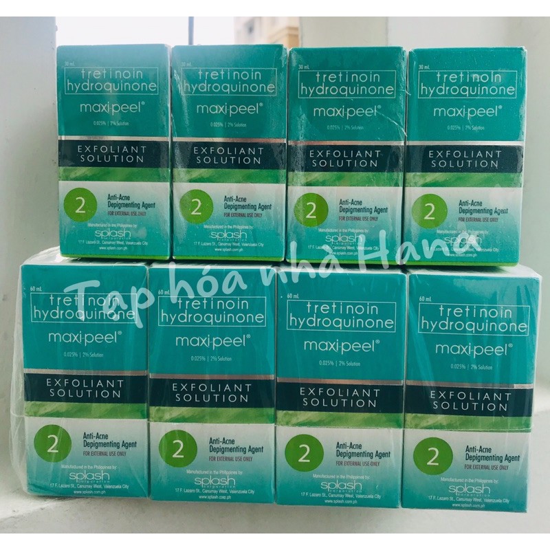 <+Gift> Serum Tretinoin Hydroquione MAXIPEEL hỗ trợ giảm mụn, giảm thâm, sáng da hiệu quả (Maxi peel Exfoliant Solution) | BigBuy360 - bigbuy360.vn