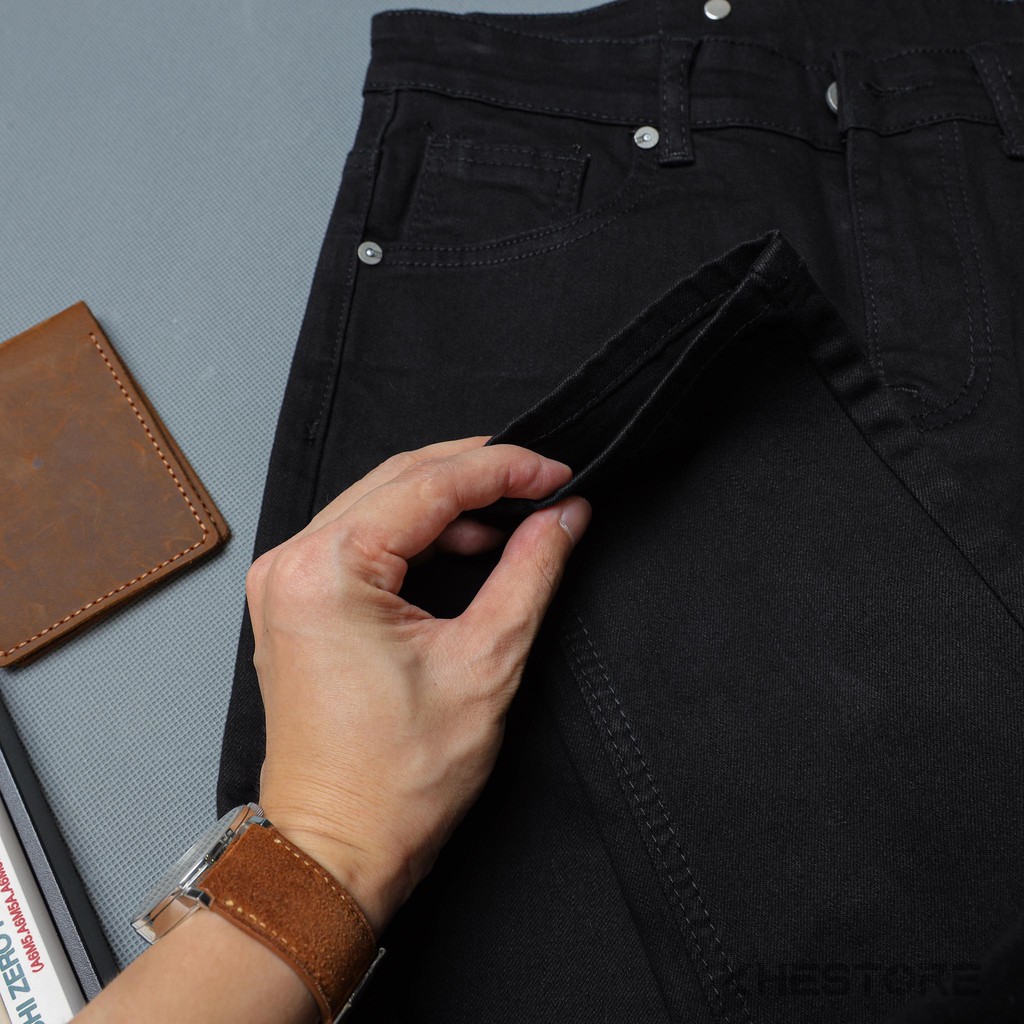 Quần Jeans Nam Khestore 9095 , Jeans Trơn Đen Rách Gối Phong Cách Hàn Quốc | BigBuy360 - bigbuy360.vn