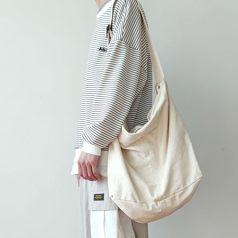 Túi Đeo Chéo Canvas Sức Chứa Lớn Phong Cách Nhật Bản Thời Trang Cho Nam