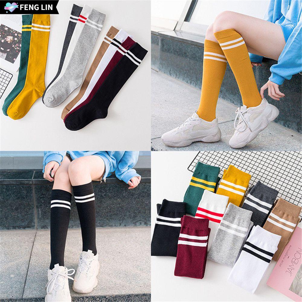Vớ Cotton Cao Qua Gối Nhiều Màu Sắc Thời Trang Dành Cho Nữ