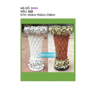 Bình hoa composite dáng gùi hoa hồng cao 58cm 💯BAO BỂ VỠ💯
