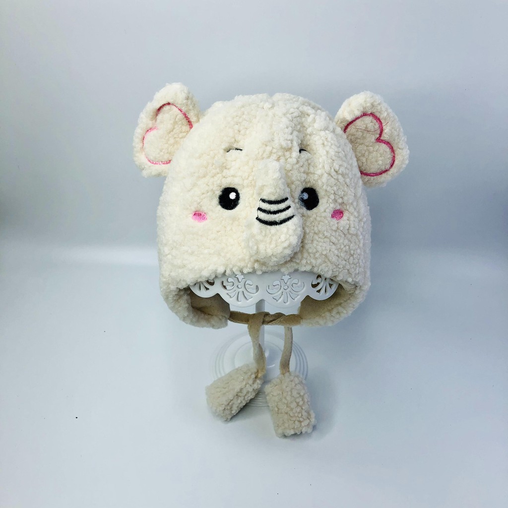 Mũ len lông cừu, mũ len trùm đầu cho bé yêu cực ấm, siêu đáng yêu