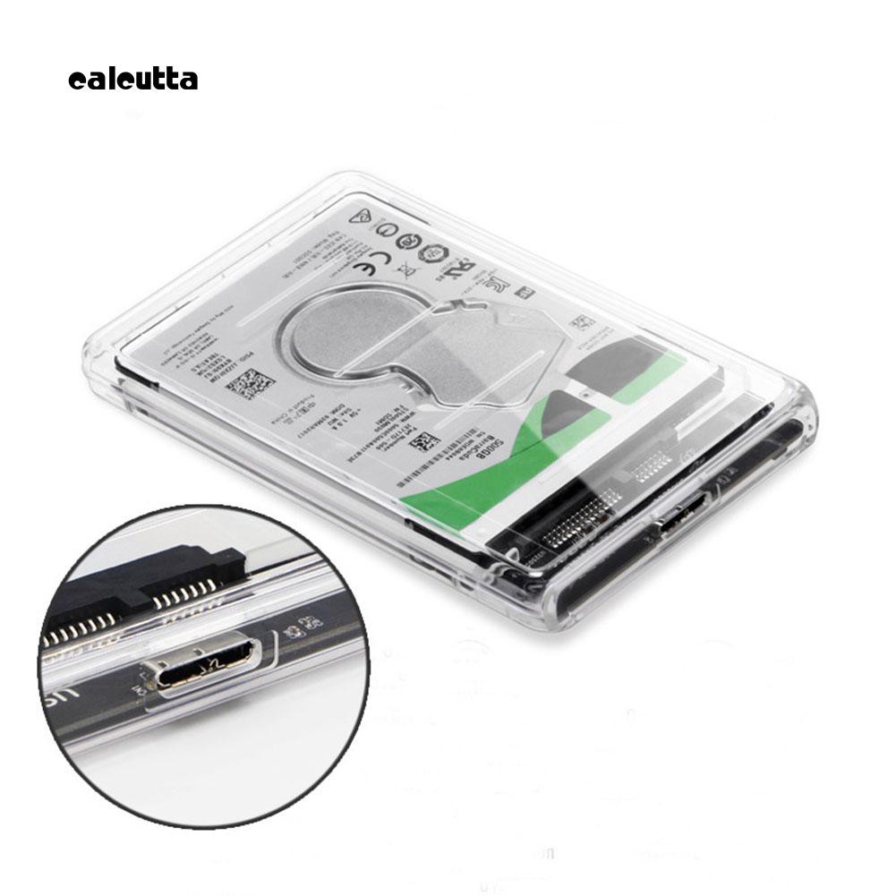 ☆_Transparent 2.5 Inch SATA to USB3.0 Mobile HDD SSD Case Box External Enclosure