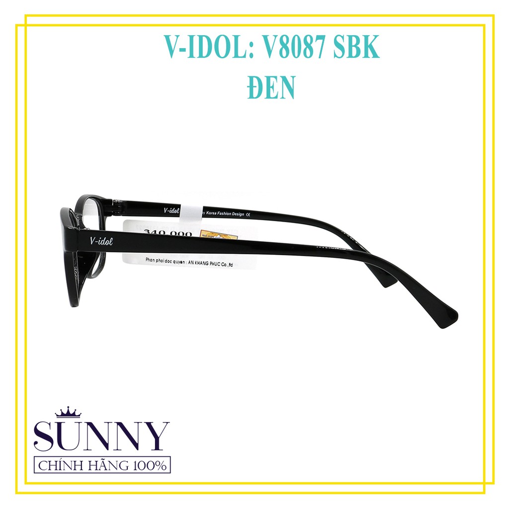 Gọng kính nam nữ Vidol chính hãng có kèm tem chống hàng giả của bộ công an - V8087 SBK, thiết kế dễ đeo bảo vệ mắt