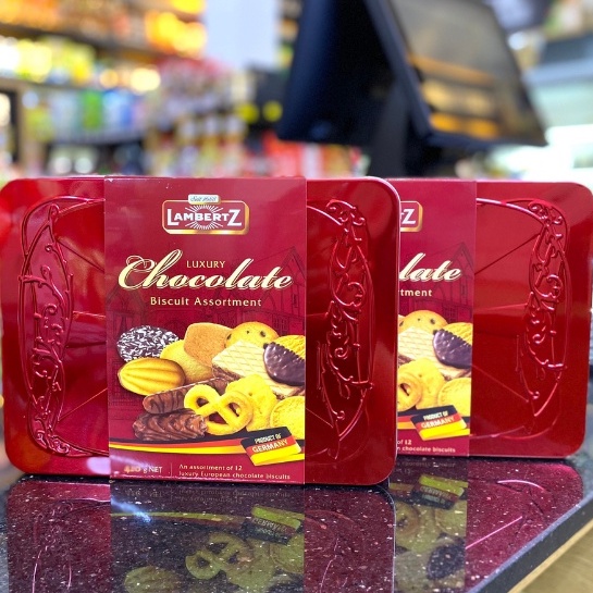 [LAMBERT LUXURY] Bánh Quy Lambertz Luxury Chocolate Với Thiết Kế Hộp Đỏ Sang Trọng - Đức
